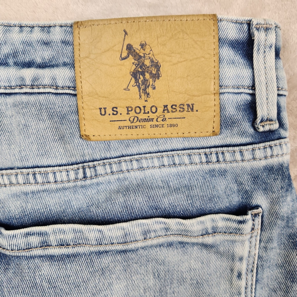 U.S. Polo Assn. Jeans Brandon Men's Acid Wash Blue Slim Tapered Size W33 - Picture 11 of 16